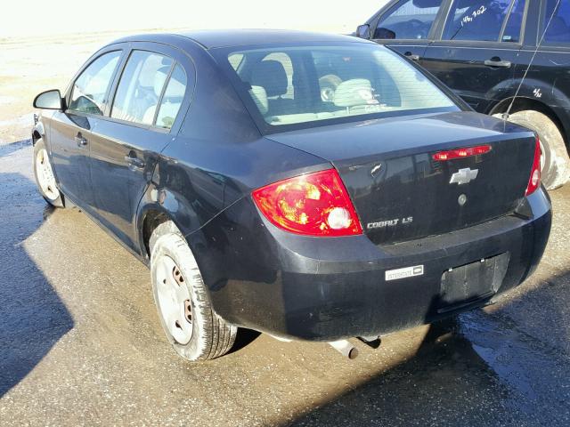 1G1AK55F077349615 - 2007 CHEVROLET COBALT LS BLACK photo 3