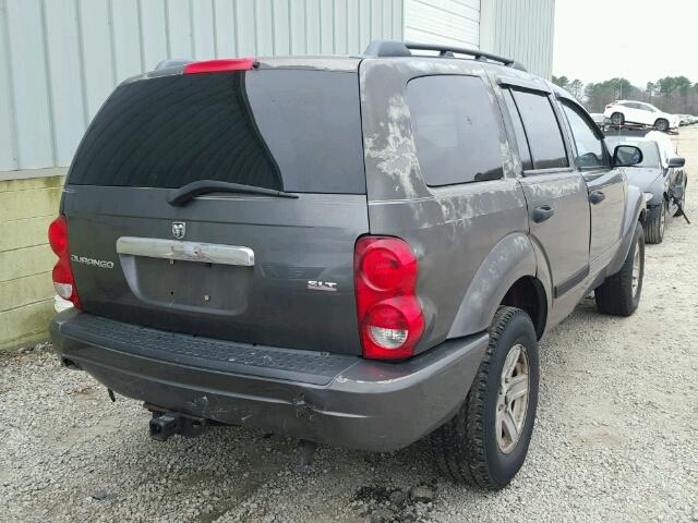 1D4HB48N84F169659 - 2004 DODGE DURANGO SL GRAY photo 4