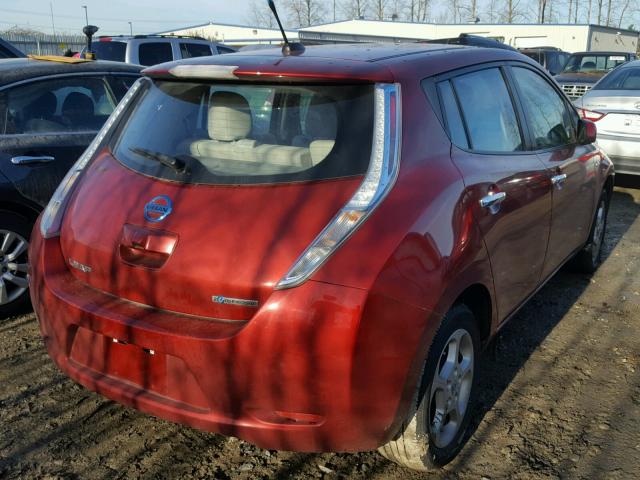 JN1AZ0CP2CT022073 - 2012 NISSAN LEAF SV RED photo 4