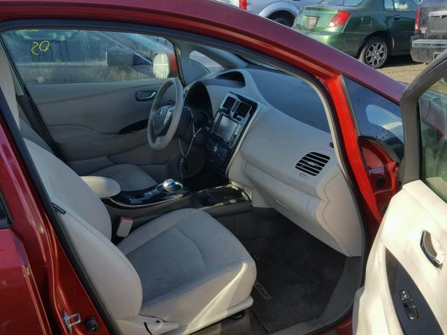 JN1AZ0CP2CT022073 - 2012 NISSAN LEAF SV RED photo 5