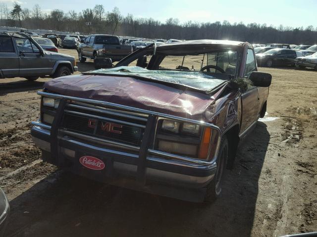 1GTDC14Z6KZ543309 - 1989 GMC SIERRA C15 BURGUNDY photo 2