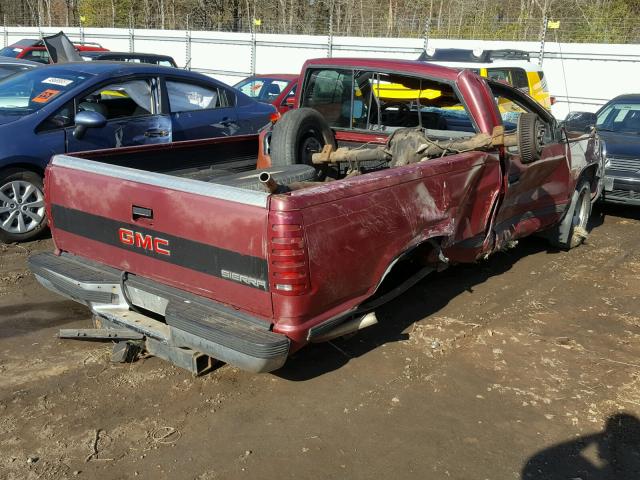 1GTDC14Z6KZ543309 - 1989 GMC SIERRA C15 BURGUNDY photo 4