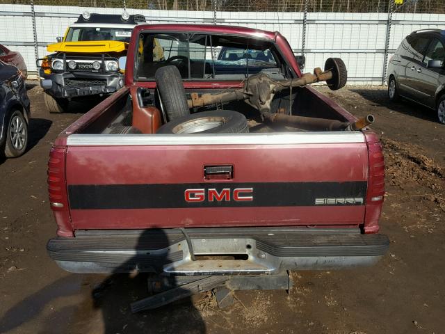 1GTDC14Z6KZ543309 - 1989 GMC SIERRA C15 BURGUNDY photo 6