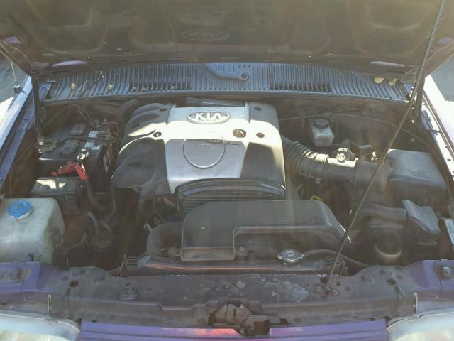 KNDJB723015044454 - 2001 KIA SPORTAGE PURPLE photo 7