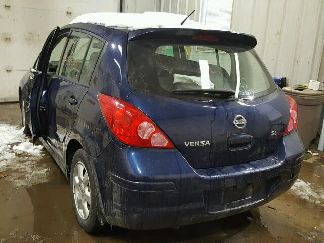 3N1BC13E18L407064 - 2008 NISSAN VERSA S BLUE photo 3