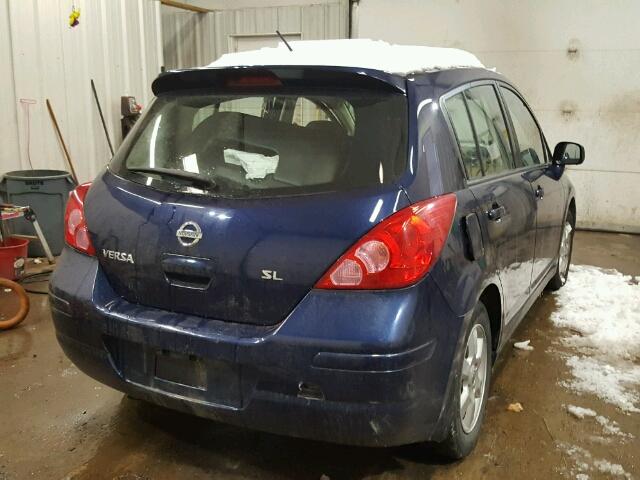 3N1BC13E18L407064 - 2008 NISSAN VERSA S BLUE photo 4