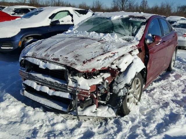 3FA6P0HD2ER353463 - 2014 FORD FUSION SE RED photo 2