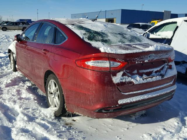 3FA6P0HD2ER353463 - 2014 FORD FUSION SE RED photo 3