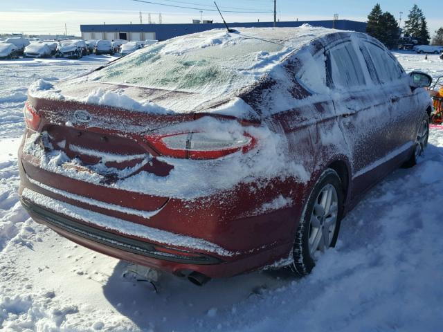 3FA6P0HD2ER353463 - 2014 FORD FUSION SE RED photo 4