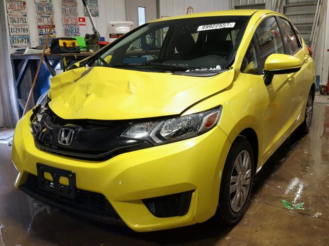 JHMGK5H51GX011143 - 2016 HONDA FIT LX YELLOW photo 2