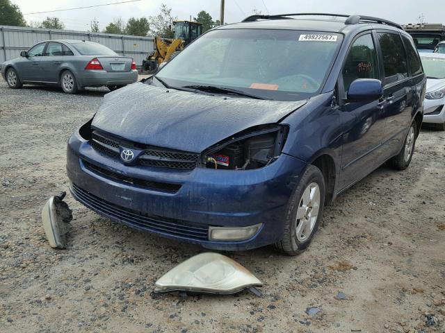 5TDZA22C65S225244 - 2005 TOYOTA SIENNA XLE BLUE photo 2