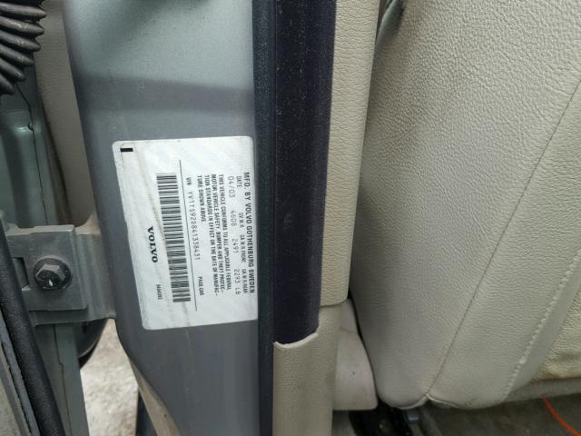 YV1TS92D841338431 - 2004 VOLVO S80 SILVER photo 10