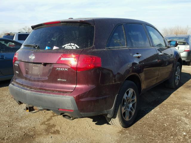 2HNYD28357H525685 - 2007 ACURA MDX TECHNO BURGUNDY photo 4