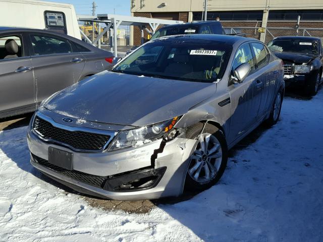 KNAGN4A78B5084526 - 2011 KIA OPTIMA EX SILVER photo 2