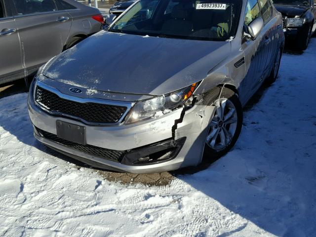 KNAGN4A78B5084526 - 2011 KIA OPTIMA EX SILVER photo 9