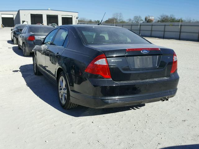 3FAHP0HA0CR444758 - 2012 FORD FUSION SE BLACK photo 3