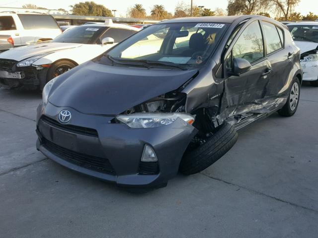 JTDKDTB31D1036656 - 2013 TOYOTA PRIUS C CHARCOAL photo 2