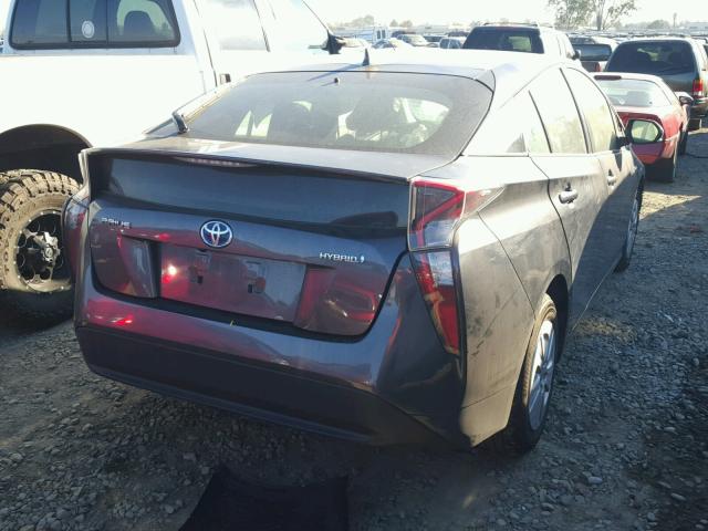 JTDKBRFU9H3029041 - 2017 TOYOTA PRIUS GRAY photo 4