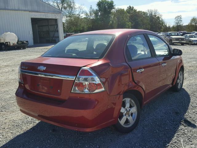 KL1TG56608B121894 - 2008 CHEVROLET AVEO LT RED photo 4