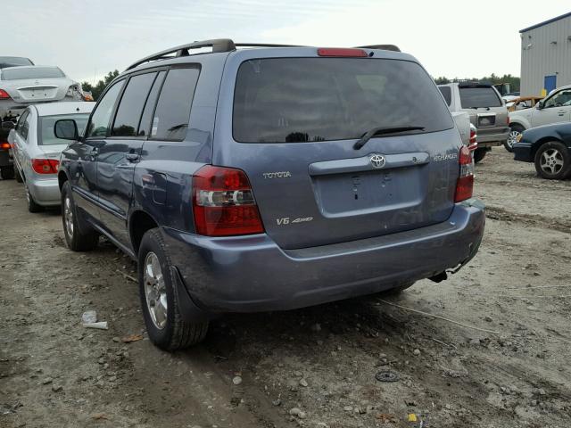 JTEEP21A260143279 - 2006 TOYOTA HIGHLANDER BLUE photo 3