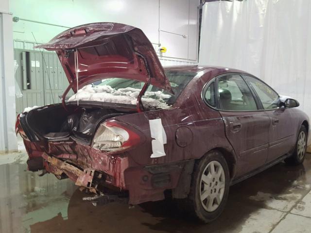 1FAFP53U07A181435 - 2007 FORD TAURUS SE RED photo 4