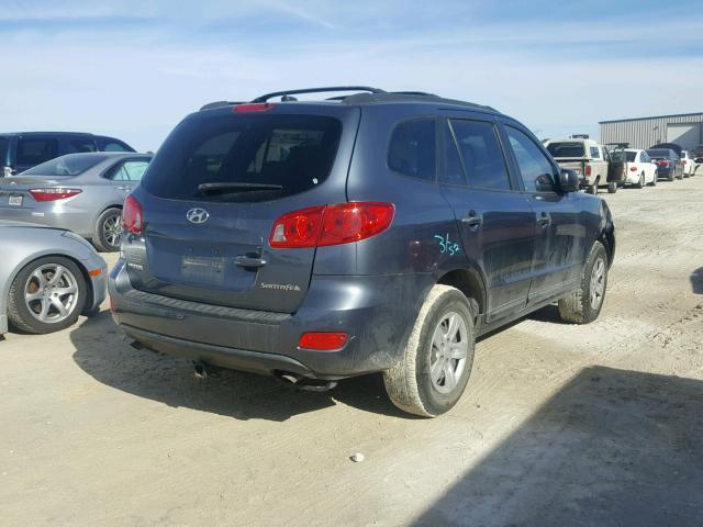 5NMSG13D29H330664 - 2009 HYUNDAI SANTA FE G BLUE photo 4