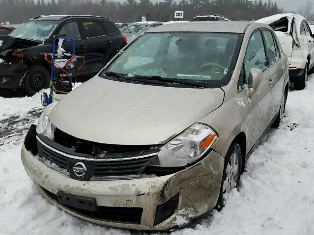 3N1BC11E97L438418 - 2007 NISSAN VERSA S BEIGE photo 2