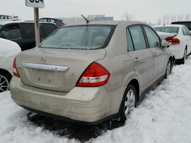 3N1BC11E97L438418 - 2007 NISSAN VERSA S BEIGE photo 4