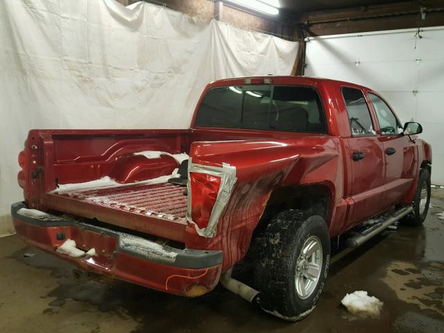 1D7HW48N98S519238 - 2008 DODGE DAKOTA QUA RED photo 4