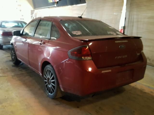 1FAHP3GN2AW115401 - 2010 FORD FOCUS SES RED photo 3