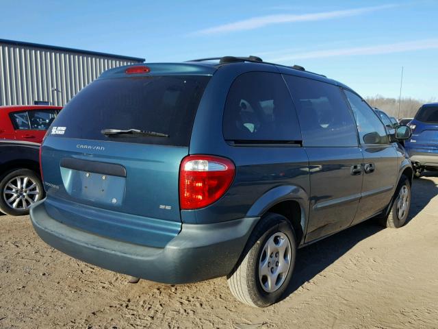 1B4GP25322B589937 - 2002 DODGE CARAVAN SE GREEN photo 4