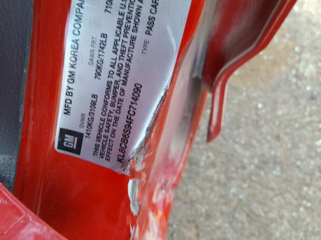 KL8CB6S94FC714090 - 2015 CHEVROLET SPARK LS RED photo 10