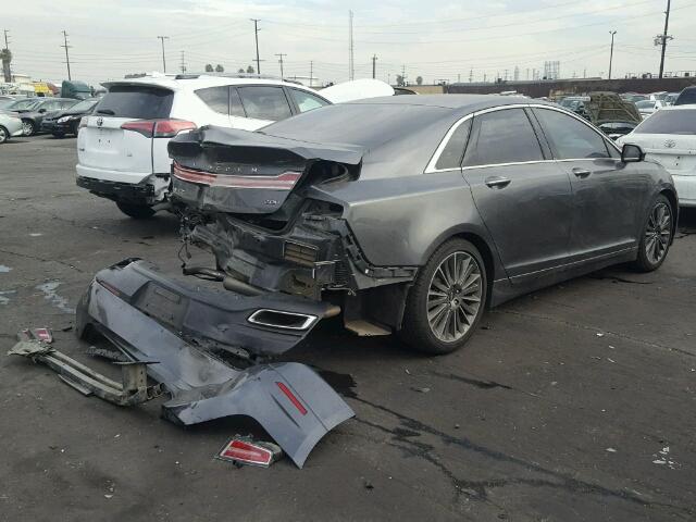 3LN6L2LU7FR600966 - 2015 LINCOLN MKZ HYBRID GRAY photo 4