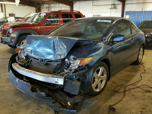 2HGFG12838H580495 - 2008 HONDA CIVIC EX BLUE photo 2