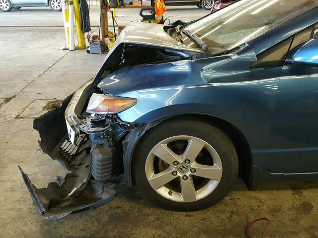 2HGFG12838H580495 - 2008 HONDA CIVIC EX BLUE photo 9