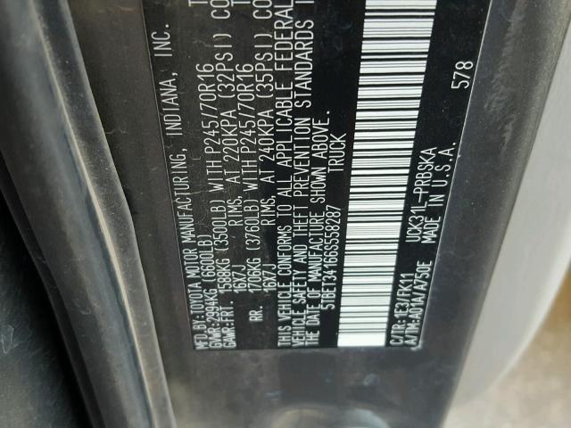 5TBET34166S558287 - 2006 TOYOTA TUNDRA DOU GRAY photo 9