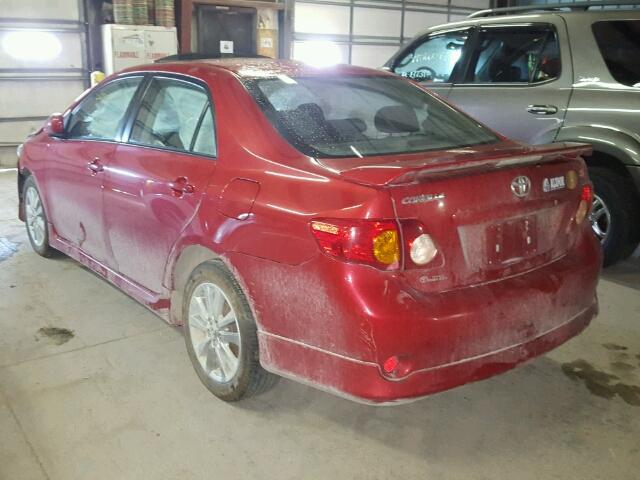 1NXBU4EE3AZ339494 - 2010 TOYOTA COROLLA BA RED photo 3