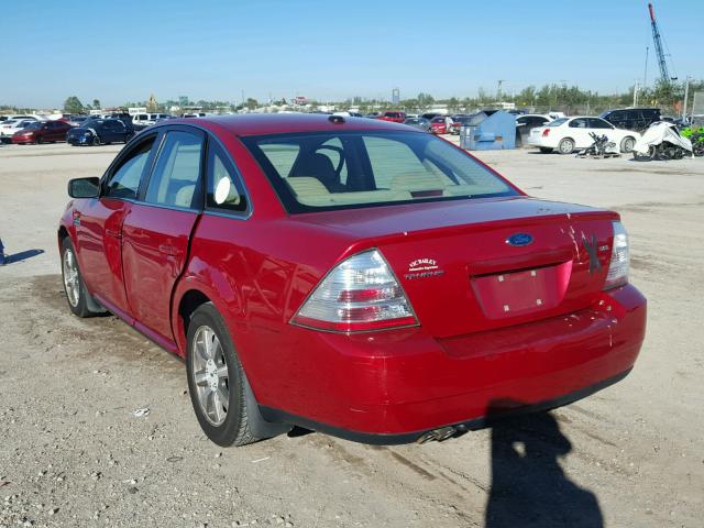 1FAHP24W59G112490 - 2009 FORD TAURUS SEL RED photo 3