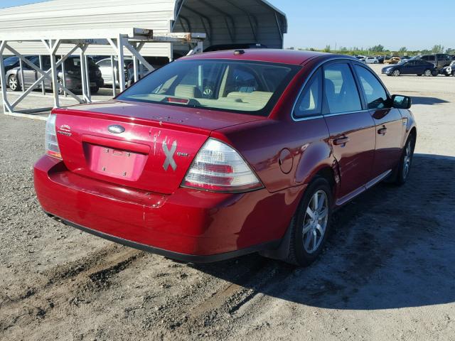 1FAHP24W59G112490 - 2009 FORD TAURUS SEL RED photo 4