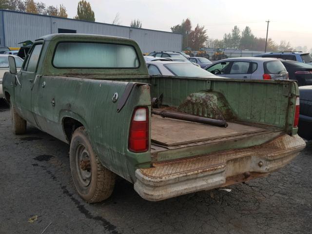 D24BE8S114028 - 1978 DODGE PICKUP GREEN photo 3