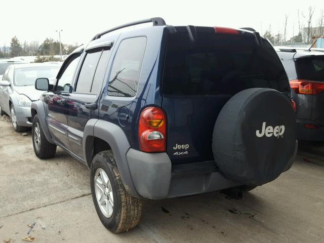 1J4GL48K33W658166 - 2003 JEEP LIBERTY SP BLUE photo 3