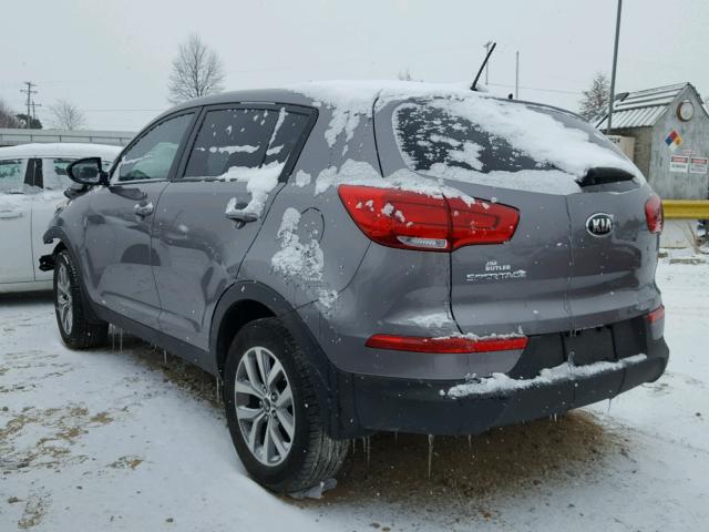 KNDPB3AC2F7762149 - 2015 KIA SPORTAGE L GRAY photo 3