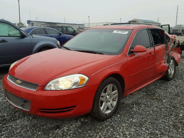 2G1WG5E32D1185936 - 2013 CHEVROLET IMPALA LT RED photo 2