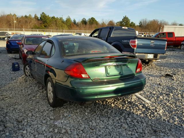 1FAFP53U2YA215974 - 2000 FORD TAURUS SE GREEN photo 3