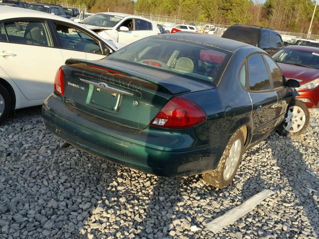 1FAFP53U2YA215974 - 2000 FORD TAURUS SE GREEN photo 4