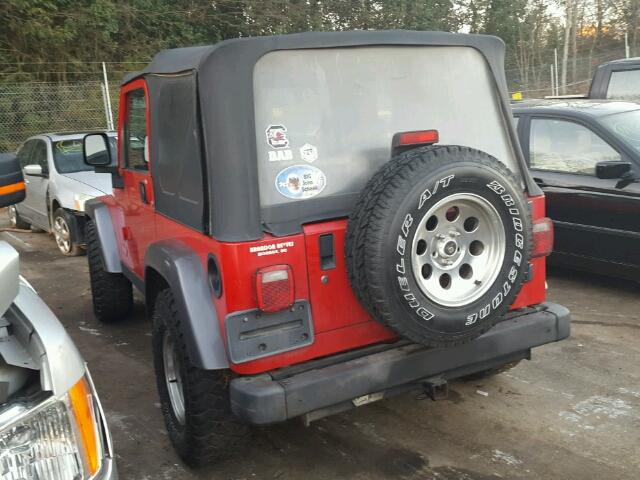 1J4FA39S64P780901 - 2004 JEEP WRANGLER X RED photo 3