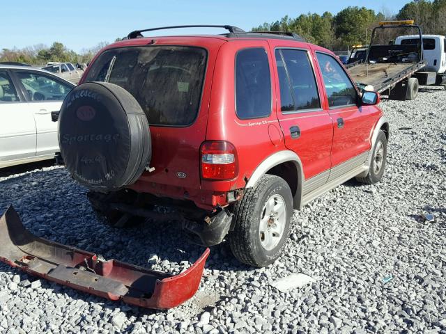 KNDJA7236Y5649849 - 2000 KIA SPORTAGE RED photo 4