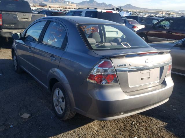 KL1TD56627B041567 - 2007 CHEVROLET AVEO BASE Сұр фото 3