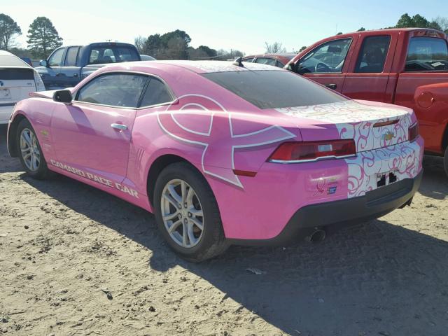 2G1FB1E36E9141268 - 2014 CHEVROLET CAMARO LT PINK photo 3