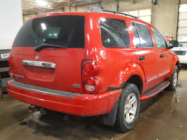 1D4HB58D94F104803 - 2004 DODGE DURANGO LI RED photo 4